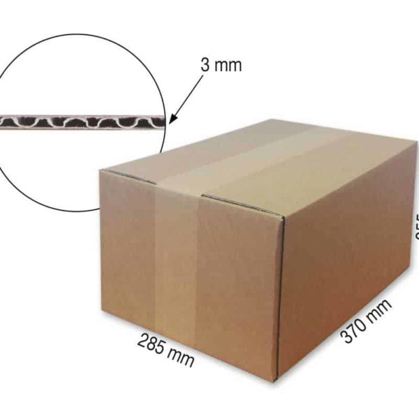 Versandkarton, 370 x 285 x 255 mm, 1-wellig 3 mm, stabil für Paketversand