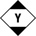 Gefahrgutetikett LQ, limited quantities, begrenzte Mengen, Luftverkehr, "Y" schwarz-weiß