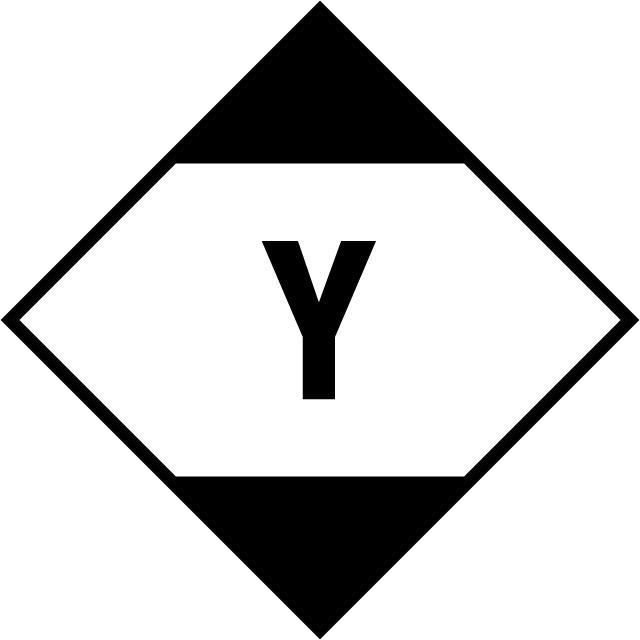 Gefahrgutetikett LQ, limited quantities, begrenzte Mengen, Luftverkehr, "Y" schwarz-weiß