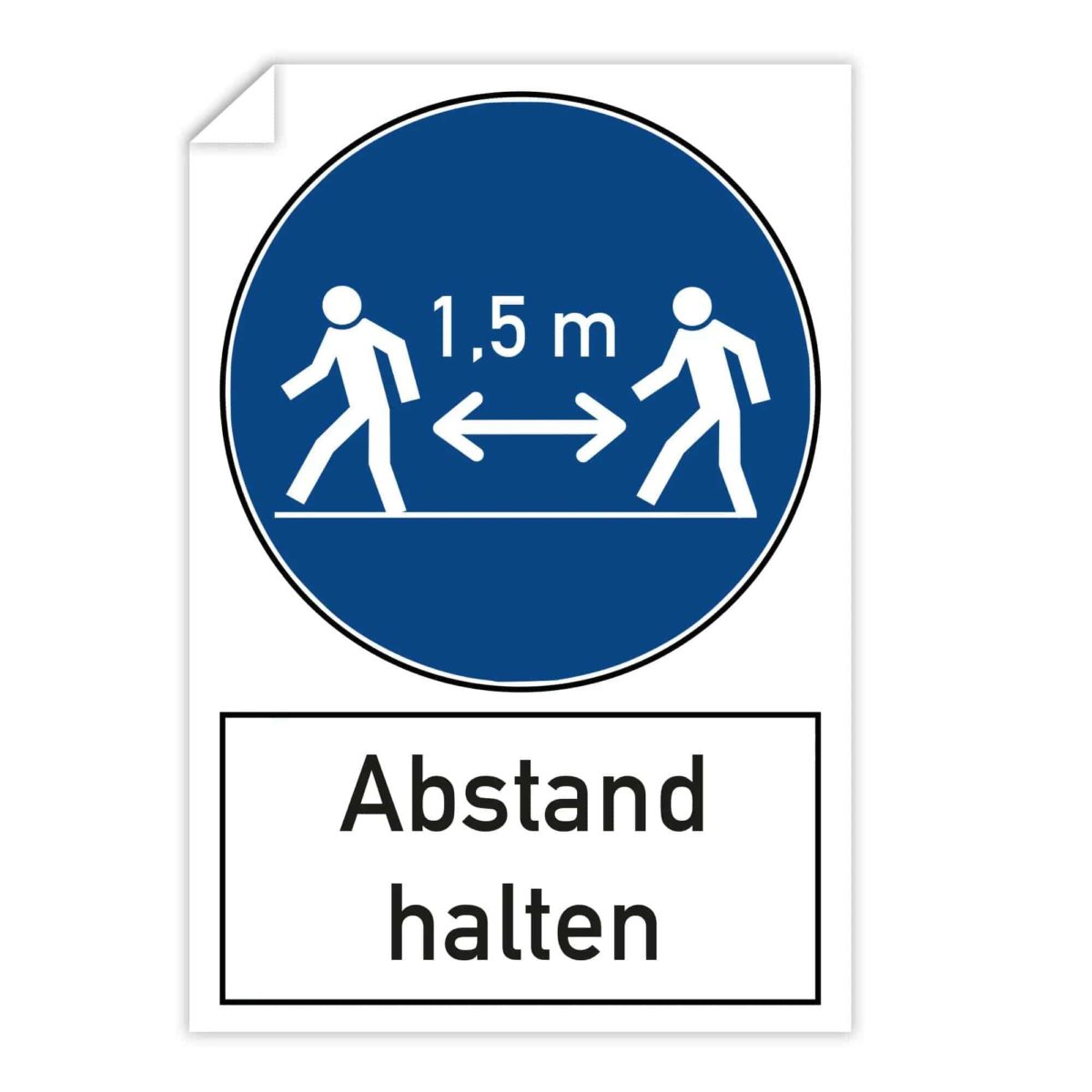 Corona Hinweisaufkleber „Abstand halten“
