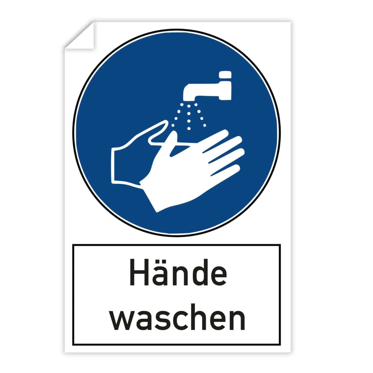 Corona Hinweisaufkleber „Hände waschen“