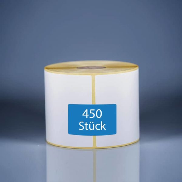 450 Thermoetiketten auf Rolle, 104 x 150 mm, Kern 40 mm, mit Perforation nach jedem Etikett
